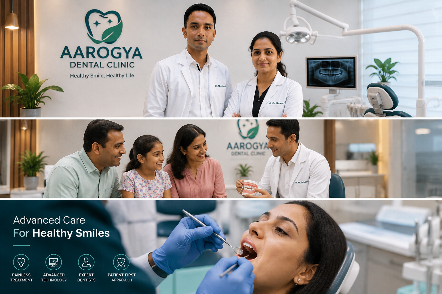 Dental screening and treatment at Aarogya Dental Clinic